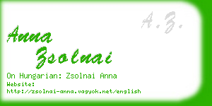 anna zsolnai business card